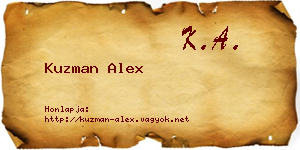 Kuzman Alex névjegykártya